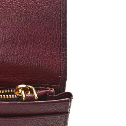 Prada Vitello Daino Metal Small Continental Flap Wallet Granato 7 of 9