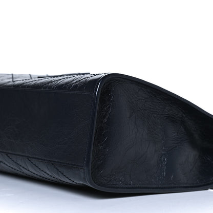 Saint Laurent Crinkled Calfskin Matelasse Monogram Niki Shoulder Bag Deep Marine 10 of 13