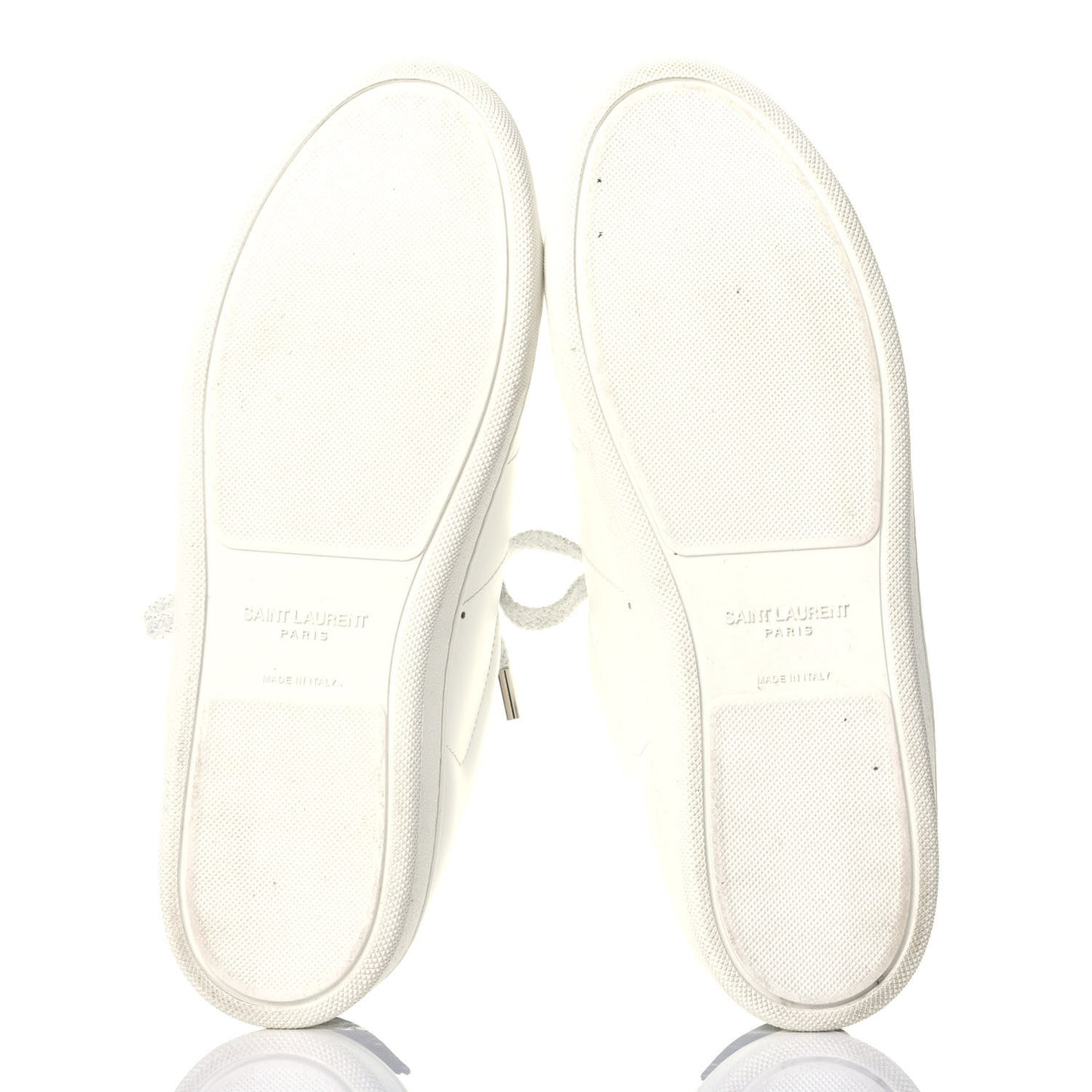 Calfskin Metallic Ayers Signature Court Lips Sneakers 36 Optic White
