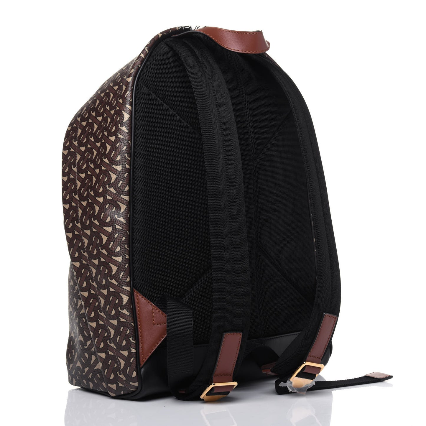 E-Canvas Monogram Stripe Backpack Bridle Brown