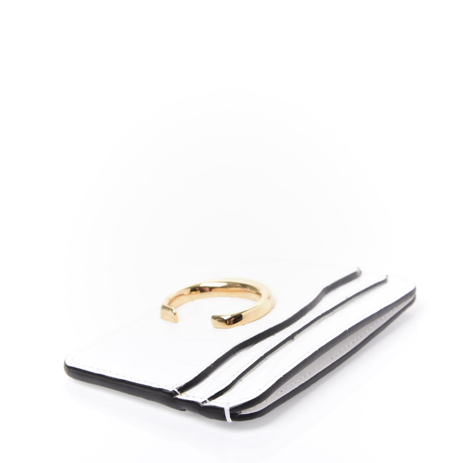 Chloe Crocodile Embossed Calfskin C Card Holder Brilliant White 6 of 8