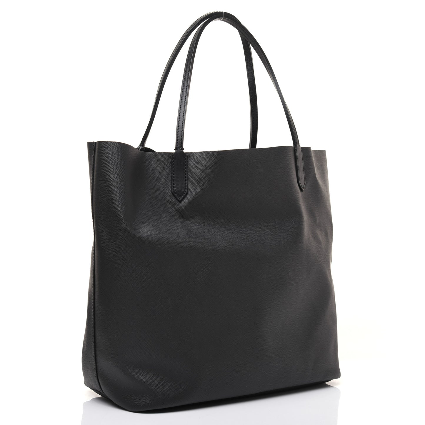 Textured Coated Canvas Rottweiler Print Medium Antigona Tote Black