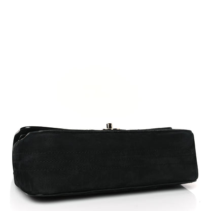 Chanel Suede Quilted Medium Double Flap Black 4 of 9