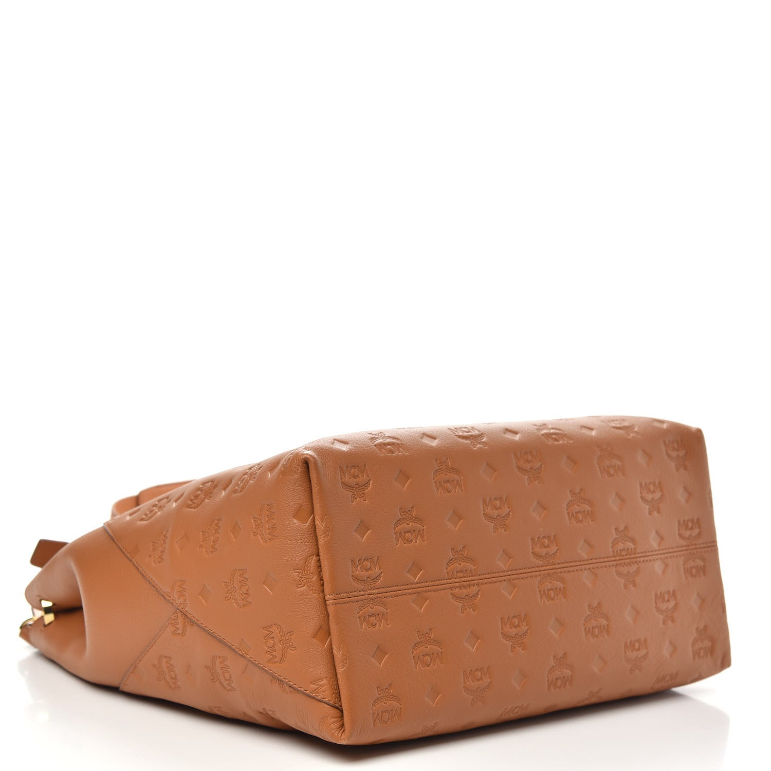 MCM Calfskin Ottomar Monogram Large Klara Hobo Cognac 5 of 15