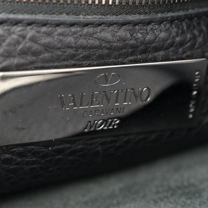 Valentino Garavani Pebbled Calfskin Onyx Small Rockstud Rolling Flip-Lock Messenger Bag Black 6 of 12