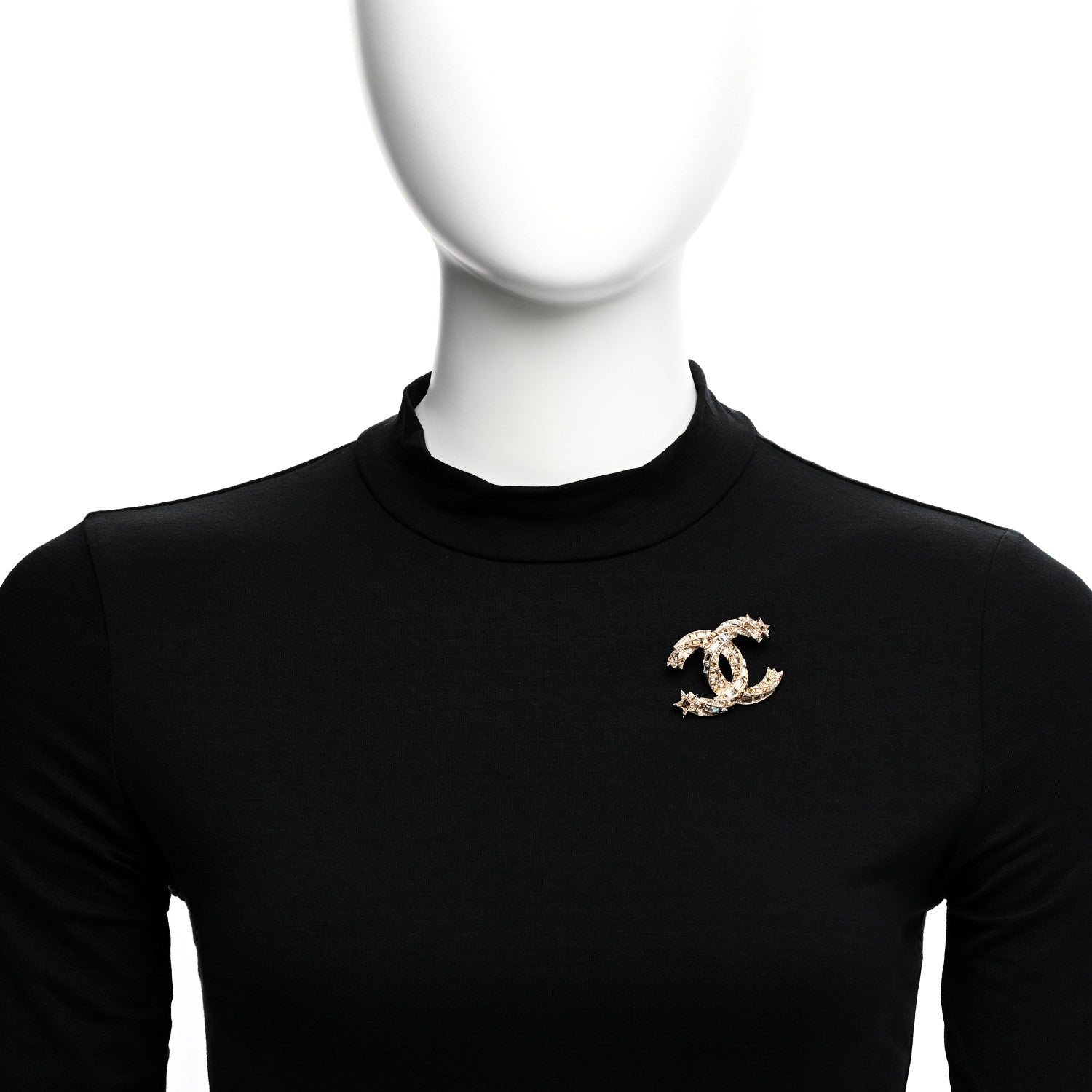 Chanel Crystal Starfall CC Brooch Gold 2 of 6