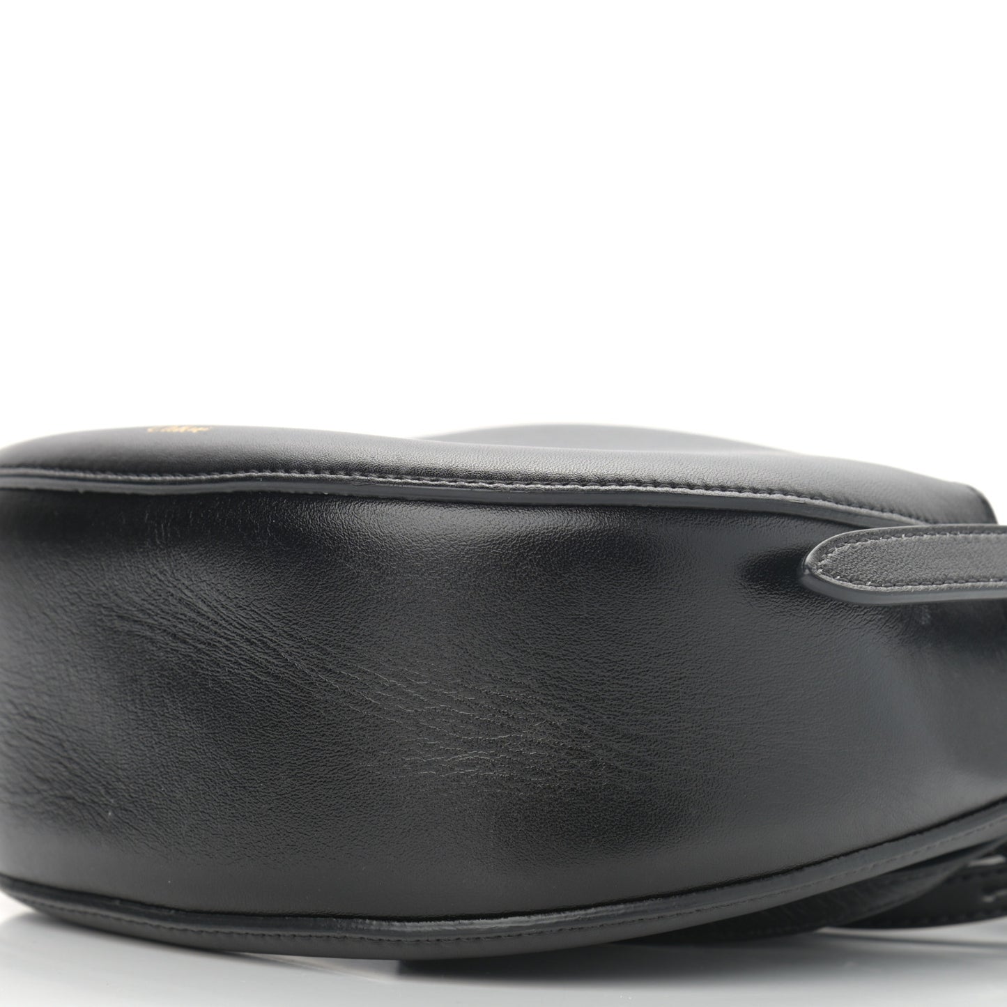 Small Grain Calfskin Kiss Bag Black