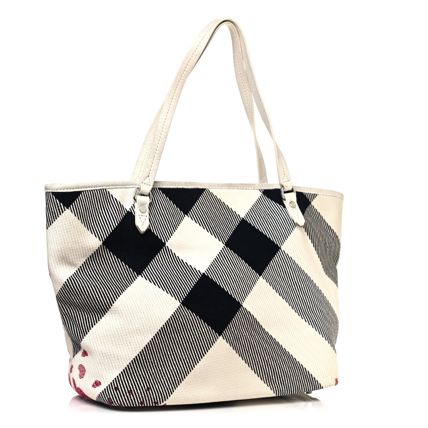 Burberry Canvas Confetti Heart Medium Cantley Tote White 3 of 20
