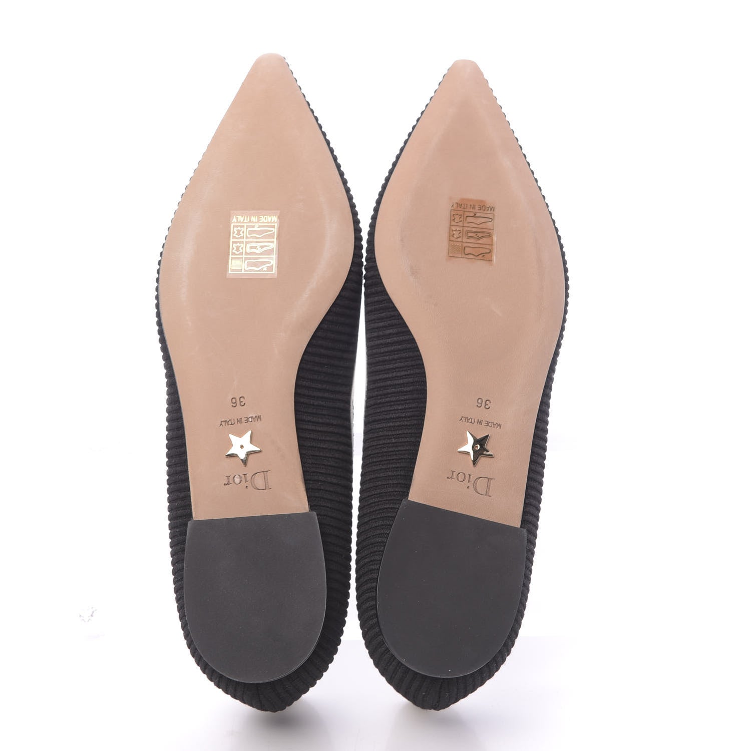 Christian Dior Fabric Ribbon Embroidered J'Adior Ballet Flats 36 Black 5 of 9