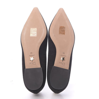 Christian Dior Fabric Ribbon Embroidered J'Adior Ballet Flats 36 Black 5 of 9