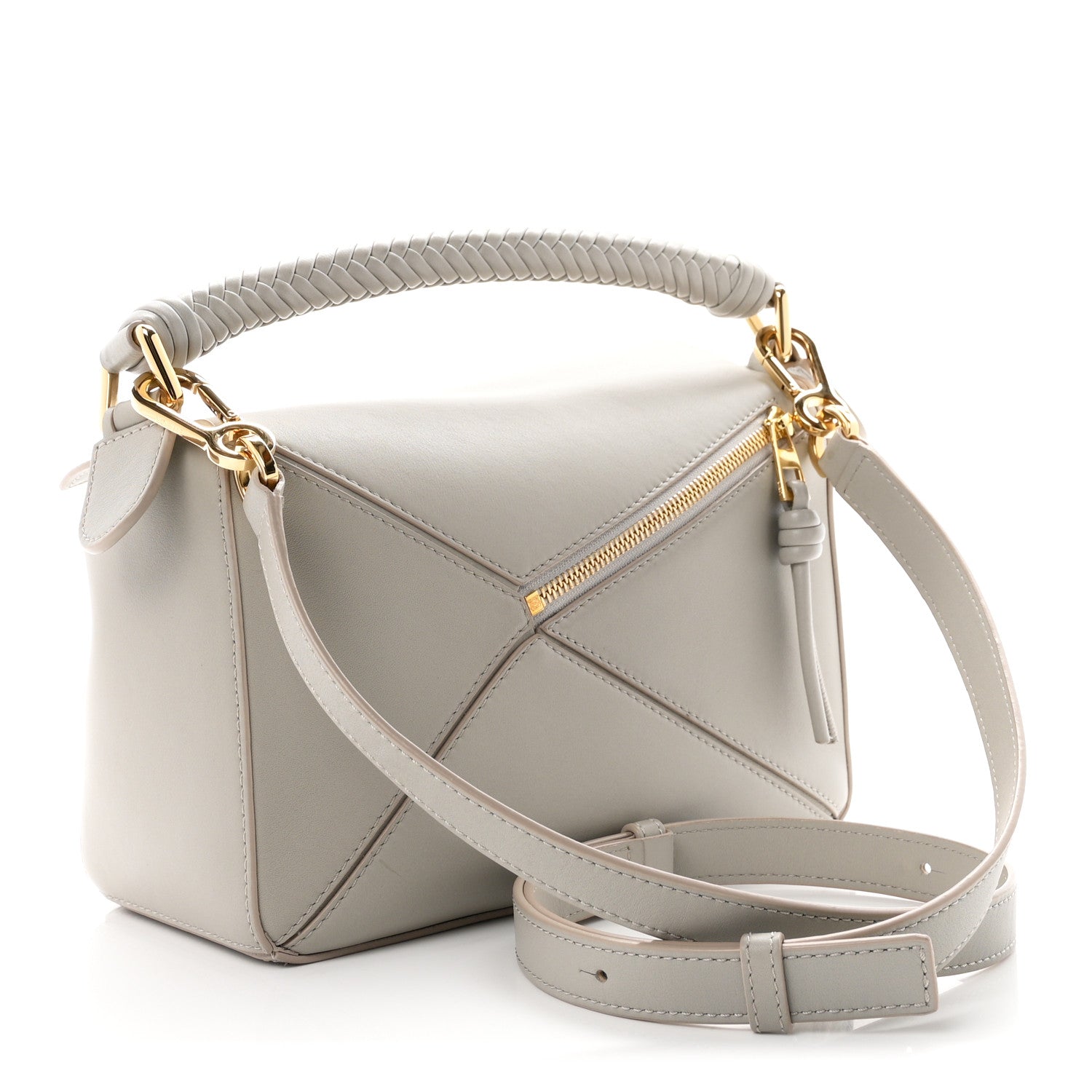 Loewe Calfskin Small Woven Puzzle Bag  Shell Grey 2 of 8