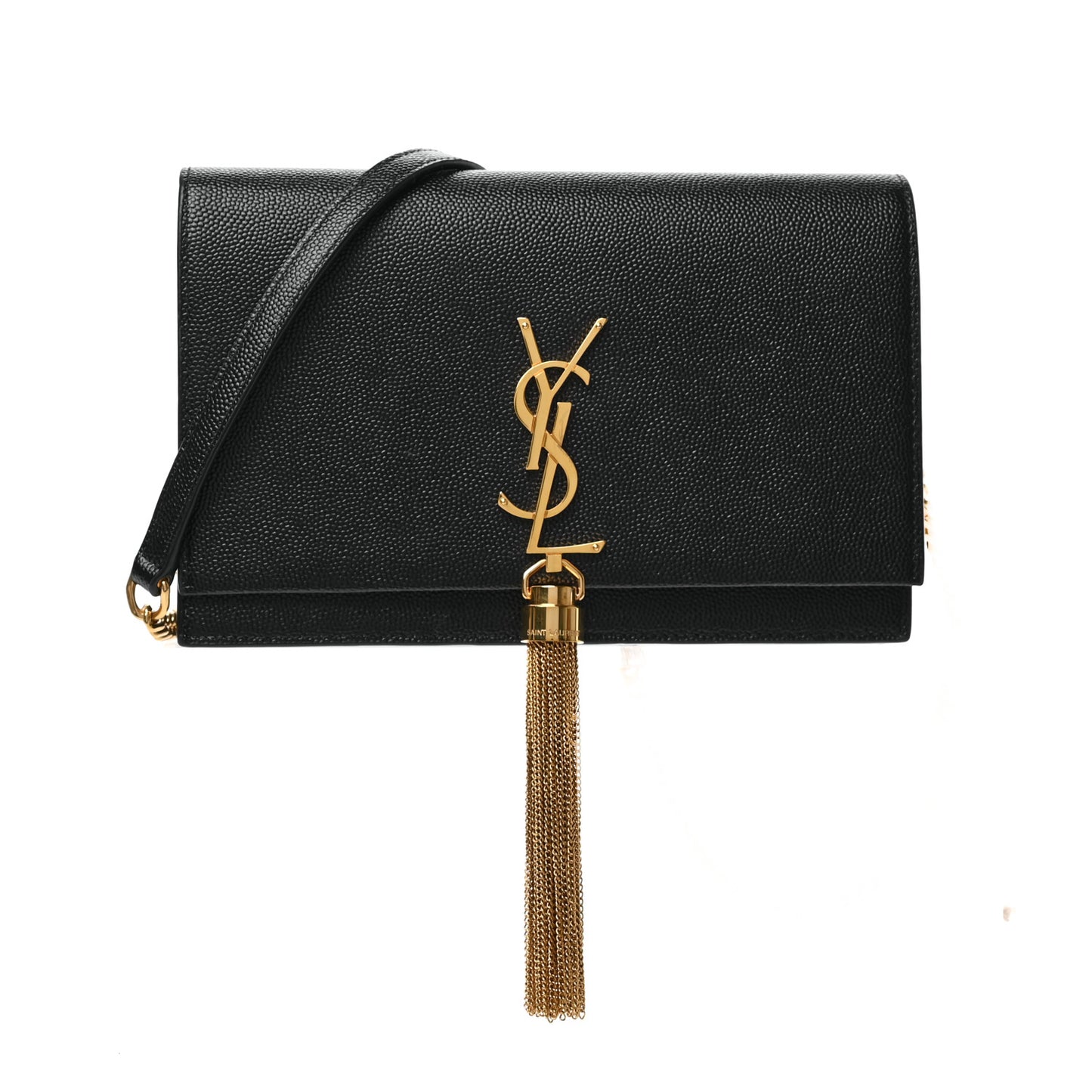 Grain De Poudre Classic Monogram Kate Tassel Chain Wallet Black