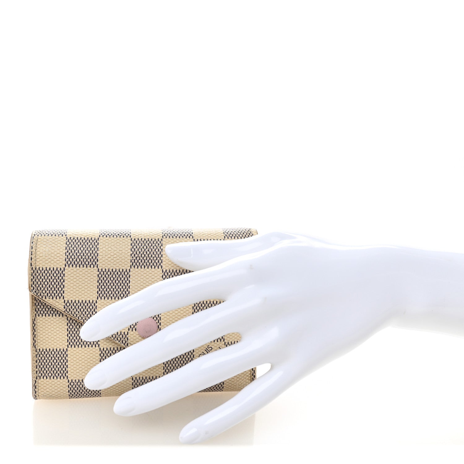 Louis Vuitton Damier Azur Victorine Wallet Rose Ballerine 2 of 9