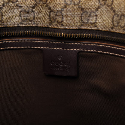 Gucci GG Supreme Monogram Large Zippered Shopping Tote Brown 8 of 10