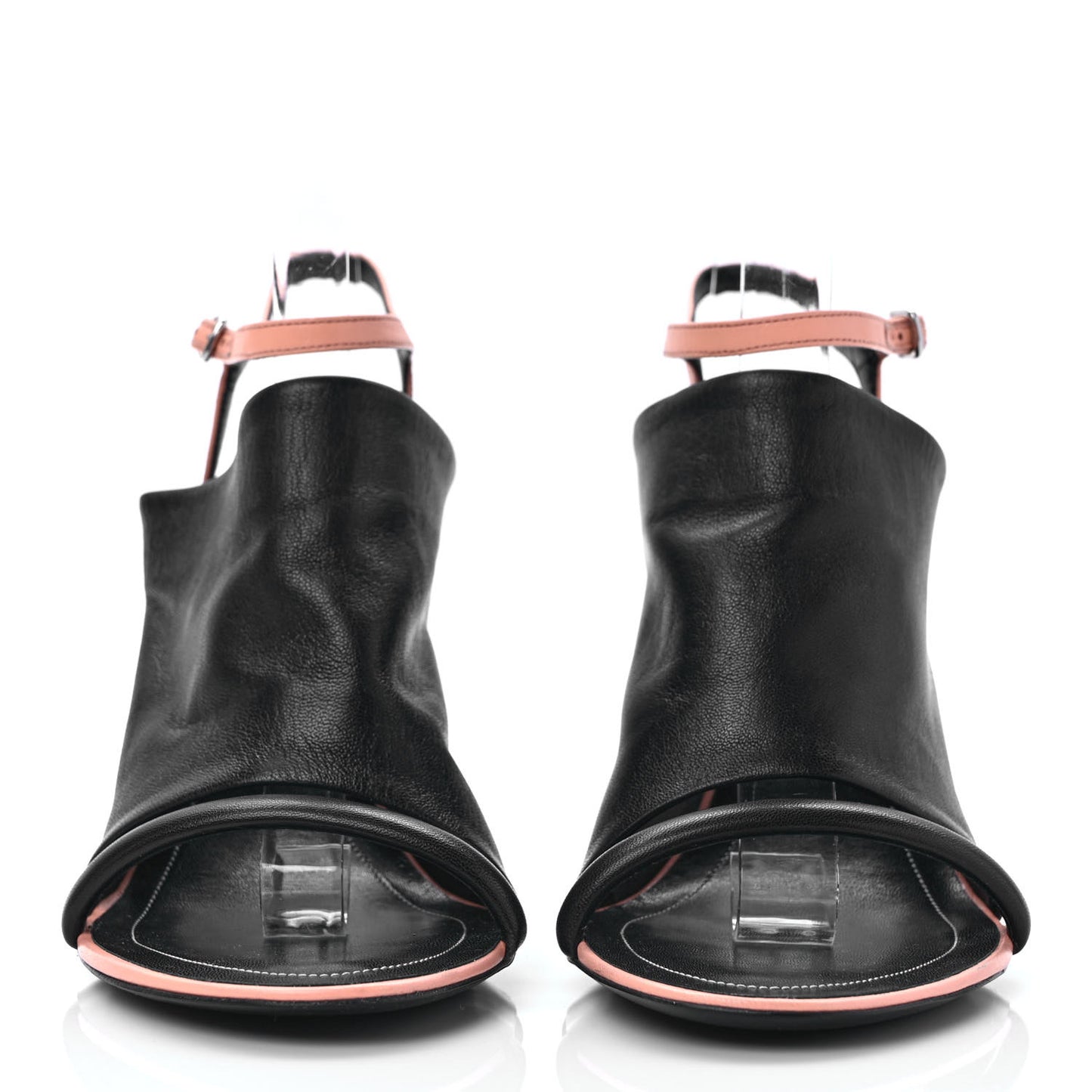 Lambskin Bi-Color Open Toe Glove Sandal 39 Ink Pink