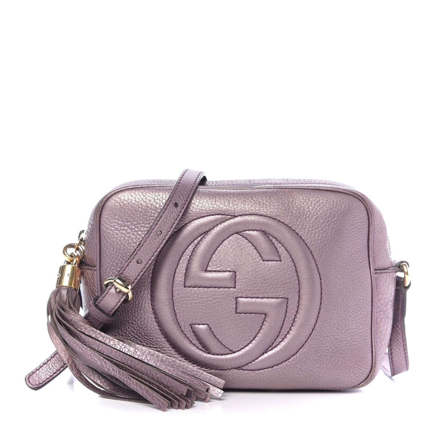 Gucci Metallic Pebbled Calfskin Small Soho Disco Bag Purple 1 of 12