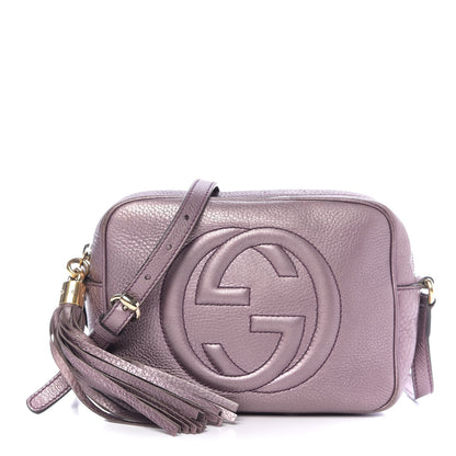 Gucci Metallic Pebbled Calfskin Small Soho Disco Bag Purple 1 of 12