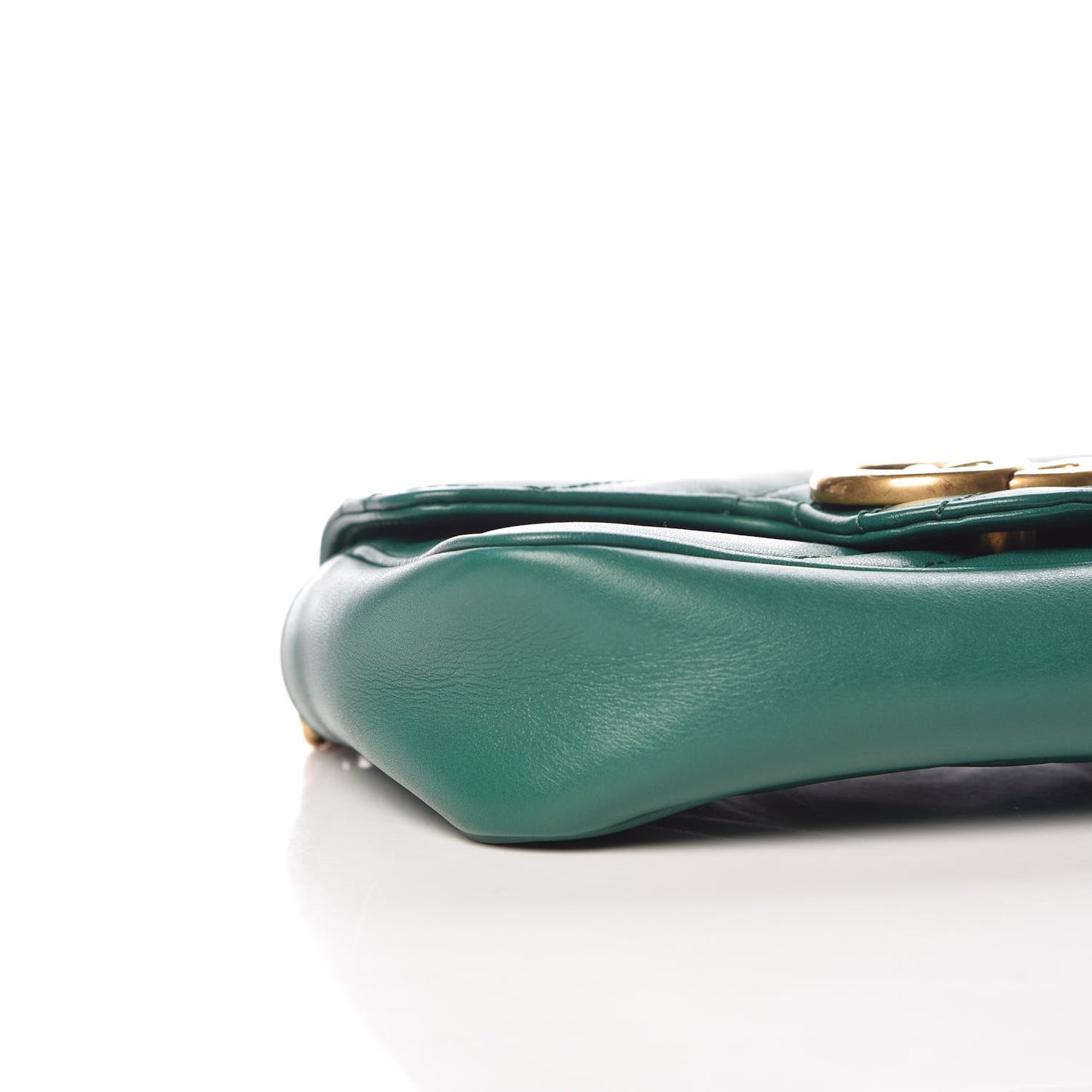 Calfskin Matelasse Super Mini GG Marmont Shoulder Bag Emerald Green