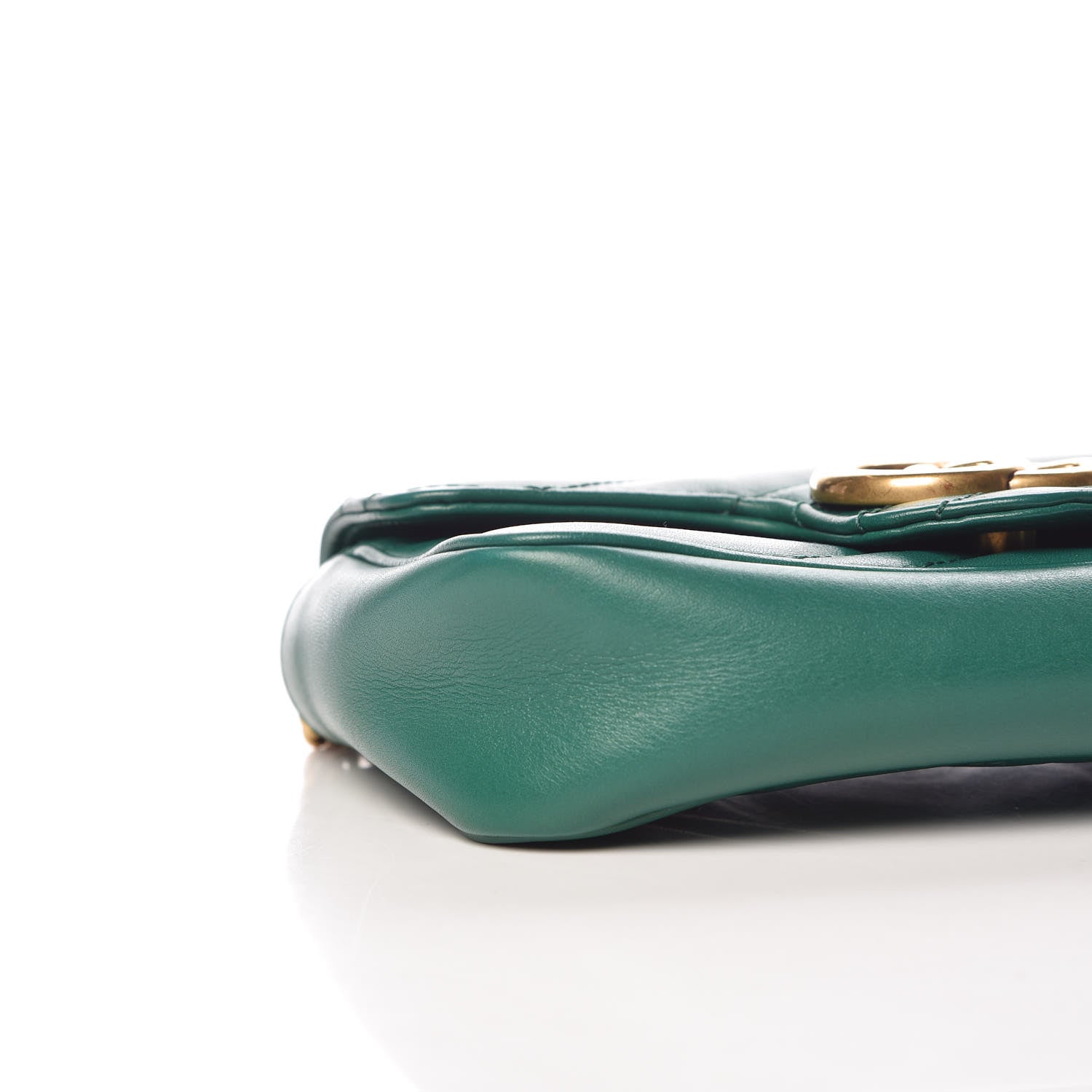 Gucci Calfskin Matelasse Super Mini GG Marmont Shoulder Bag Emerald Green 8 of 10
