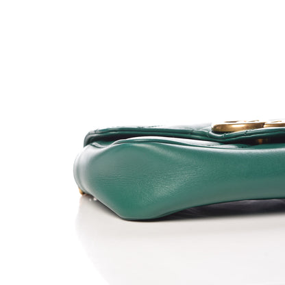 Gucci Calfskin Matelasse Super Mini GG Marmont Shoulder Bag Emerald Green 8 of 10
