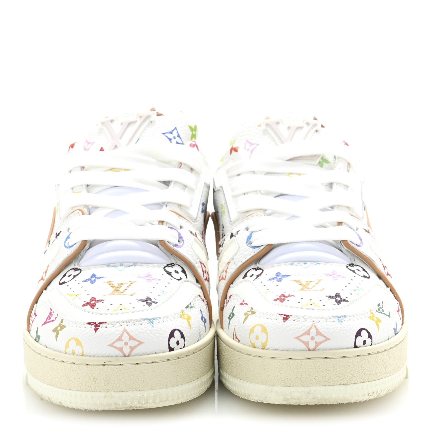 LV X TM Calfskin Monogram Multicolor Womens LV Trainer Sneakers 36 White