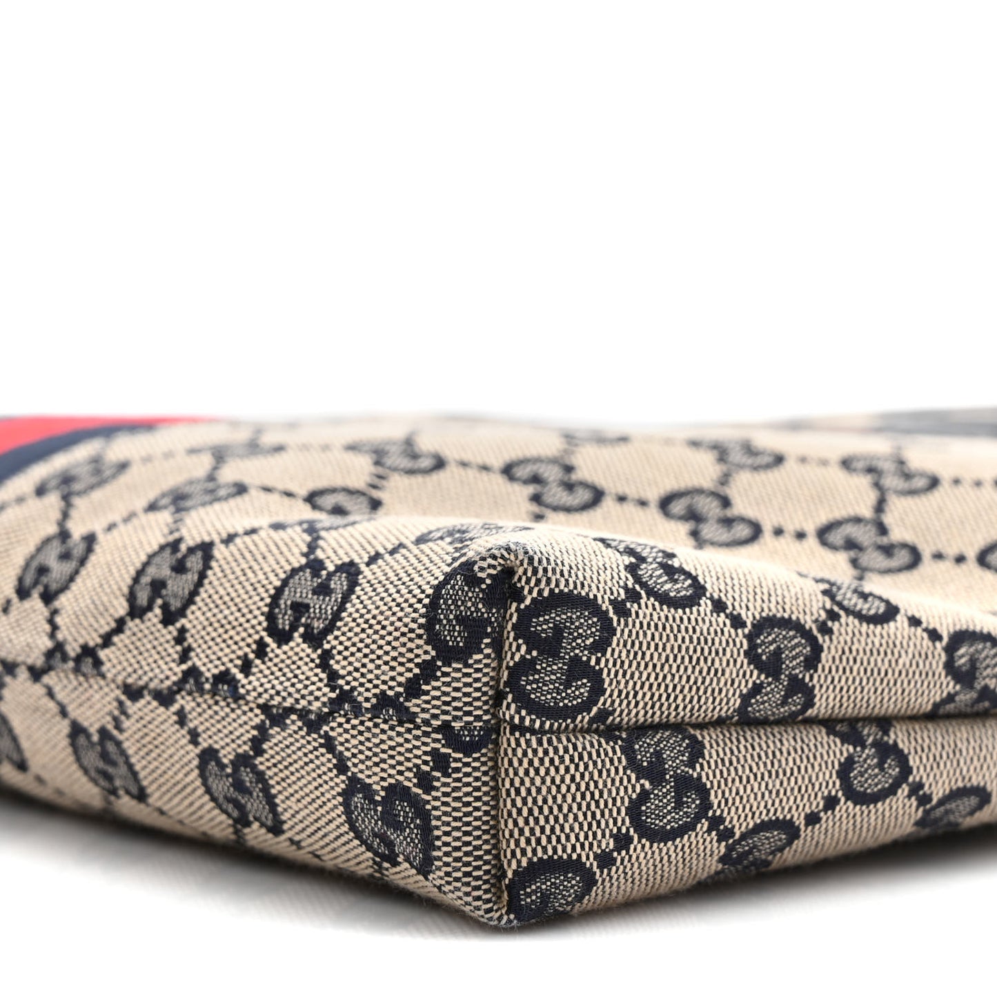 GG Supreme Monogram Web Flat Messenger Bag Navy