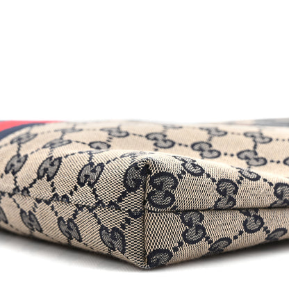 Gucci GG Supreme Monogram Web Flat Messenger Bag Navy 10 of 10