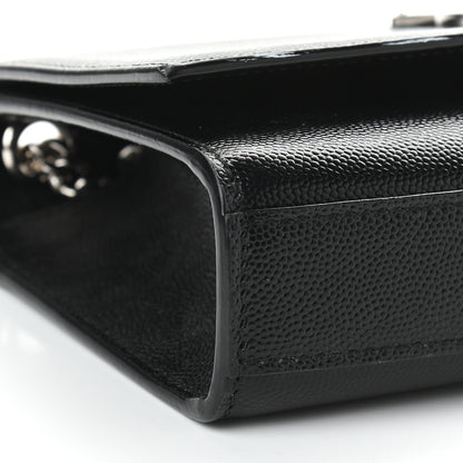 Saint Laurent Grain De Poudre Small Monogram Kate Satchel Black 7 of 9