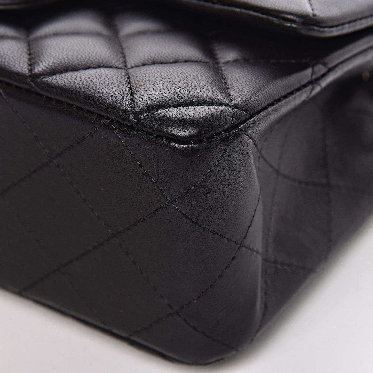 Lambskin Quilted Mini Rectangular Flap Black