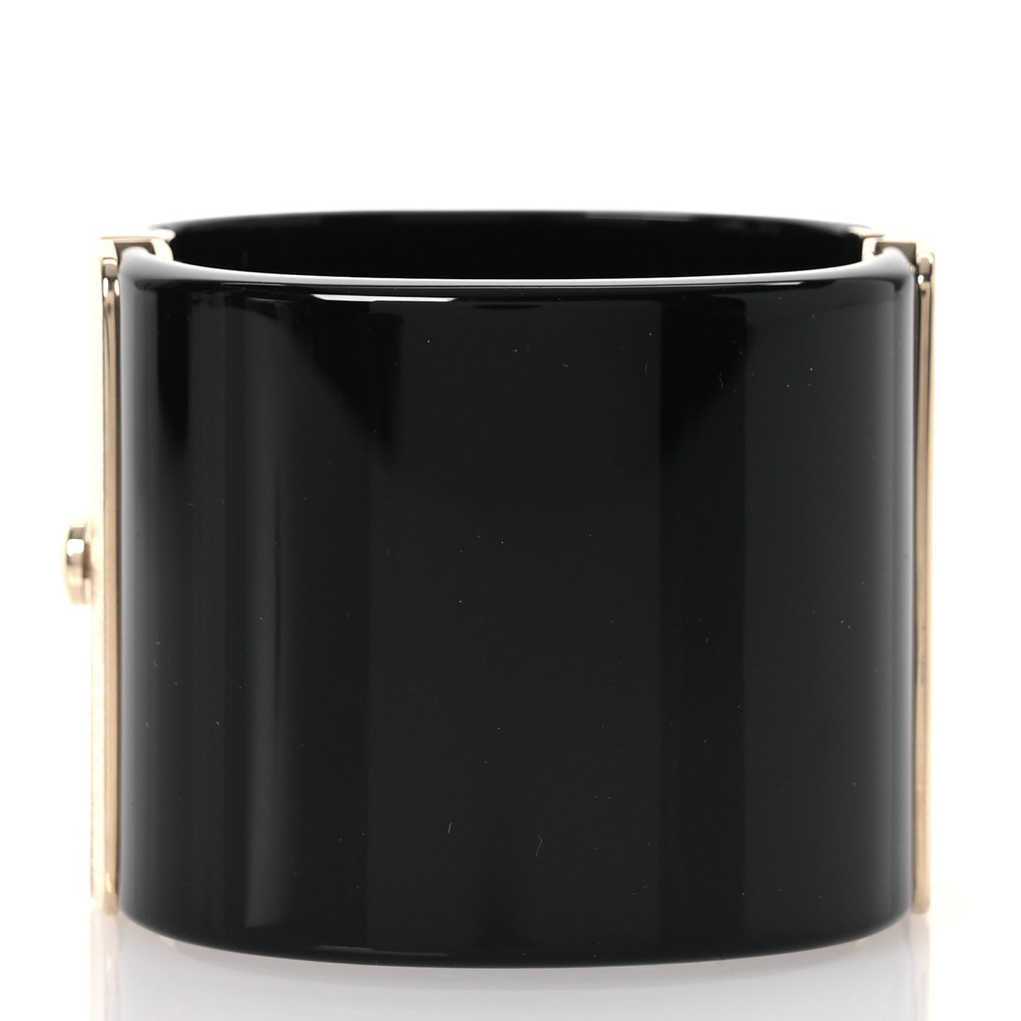 Resin Crystal Lambskin CC Cuff Black