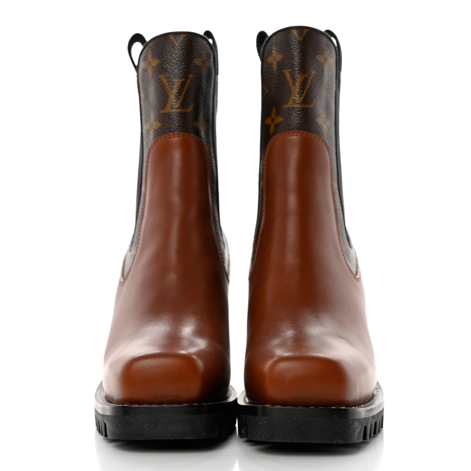 Louis Vuitton Calfskin Monogram Limitless Ankle Boots 36 Cognac 2 of 8