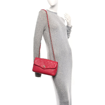 Chanel Goatskin Quilted Coco Curve Flap Messenger Flap Dark Pink 2 of 11