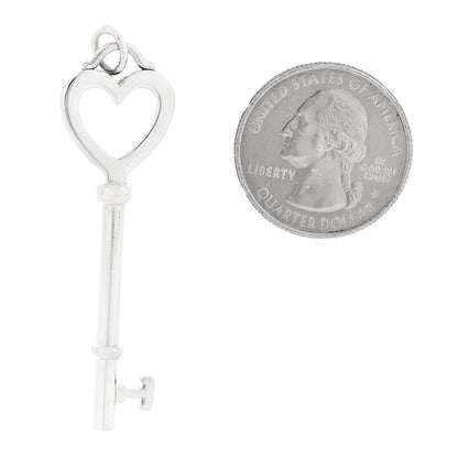 Tiffany Sterling Silver Large Heart Key Pendant 2 of 4