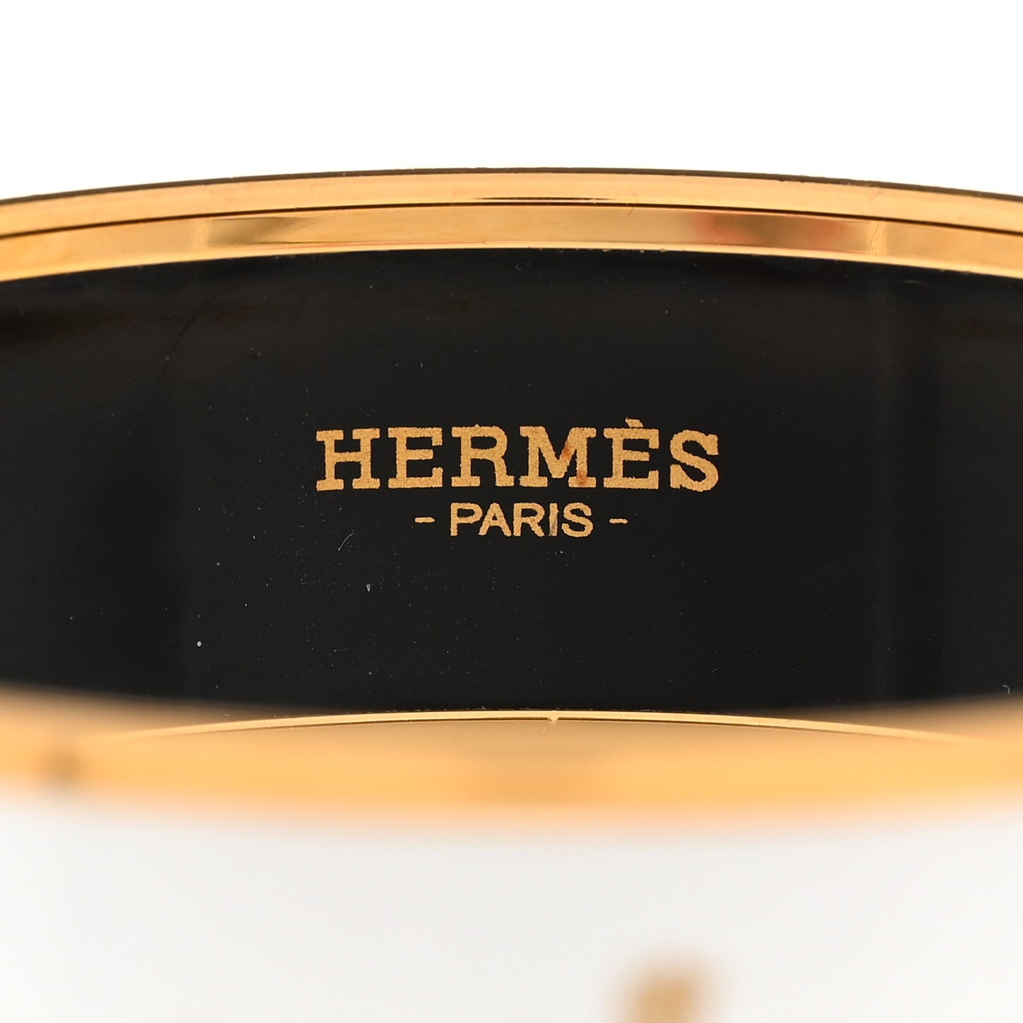 Enamel Printed Wide Caleche Bracelet White