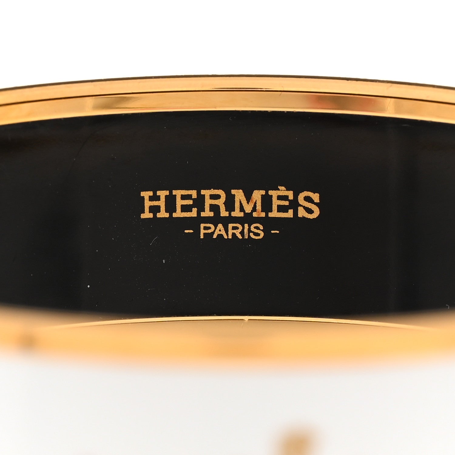 Hermes Enamel Printed Wide Caleche Bracelet White 5 of 6