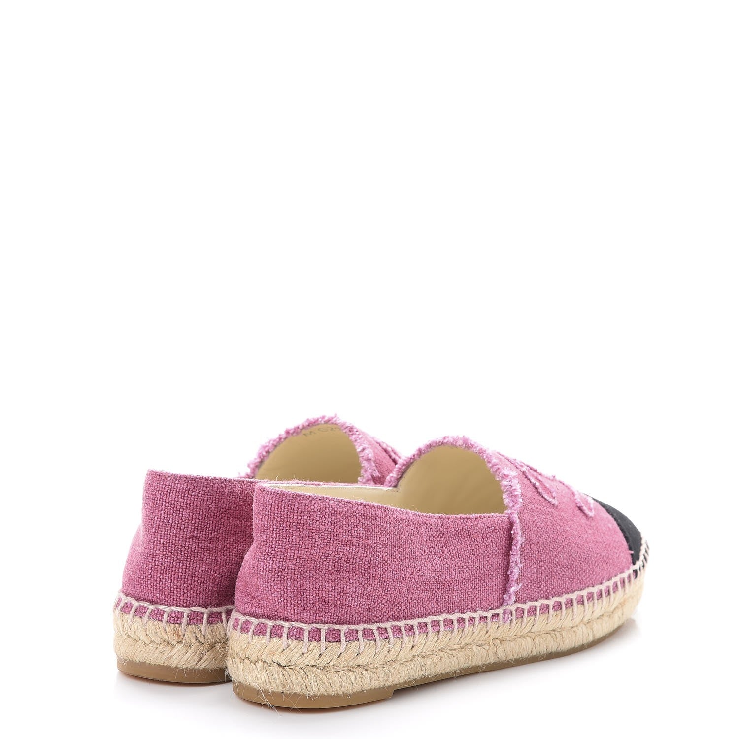 Chanel Linen CC Espadrilles 38 Pink Black 4 of 10