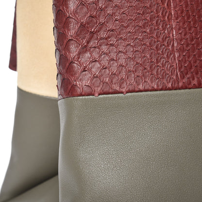 Celine Python Calfskin All Soft Shoulder Bag Burgundy 10 of 12