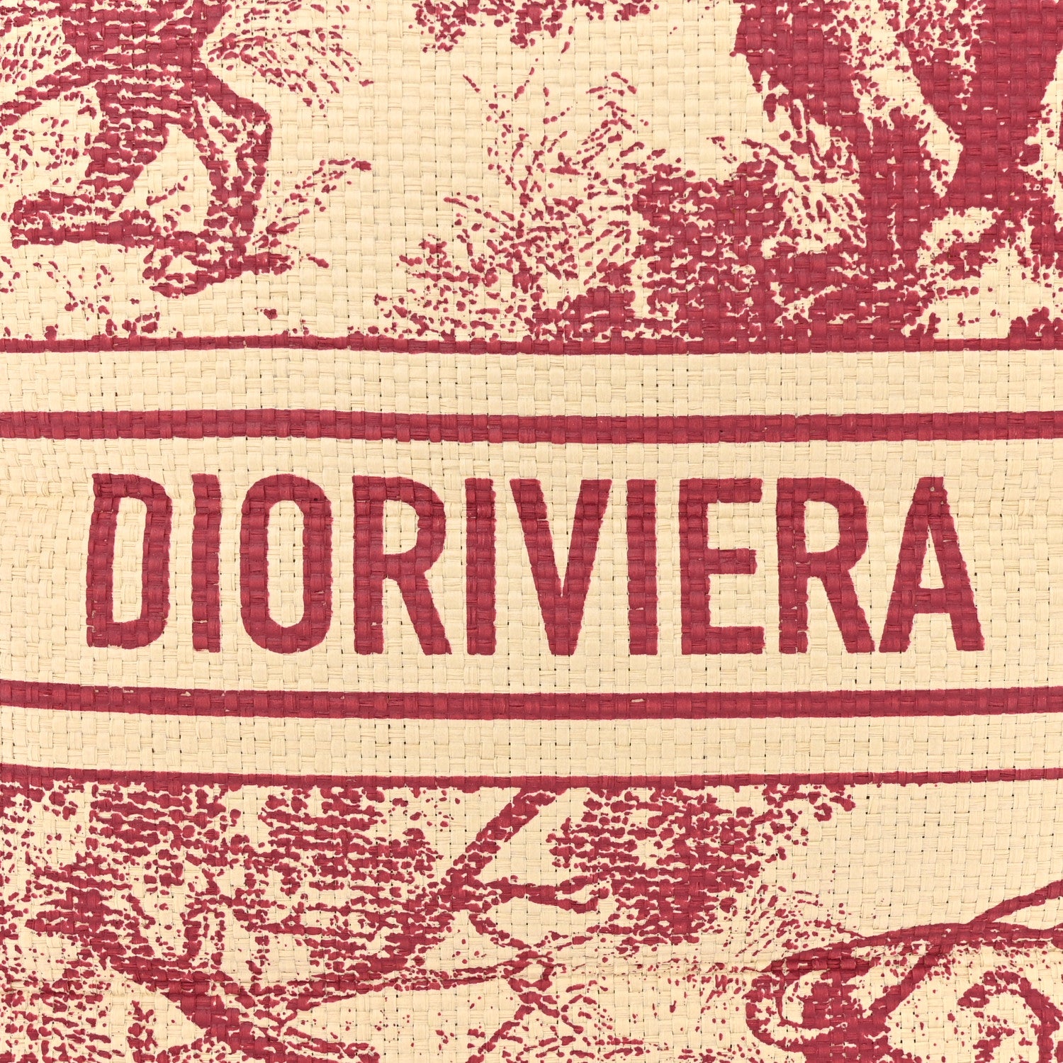 Christian Dior CHRISTIAN DIOR Straw Dioriviera Tote Red 5 of 9