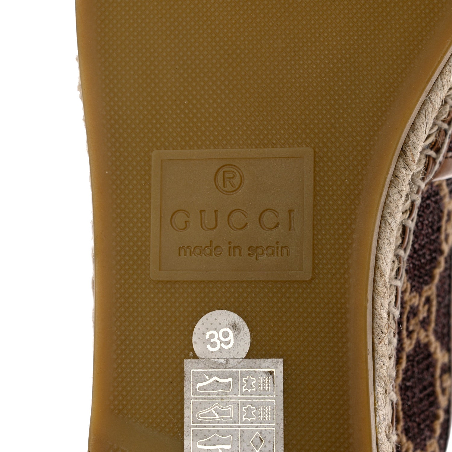 Gucci Lame Nappa GG Monogram Espadrilles 39 Brown Beige Light Bronze 9 of 10
