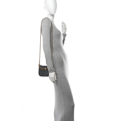 Chanel Metallic Lambskin Quilted Charms Hobo Bag Dark Grey 2 of 11