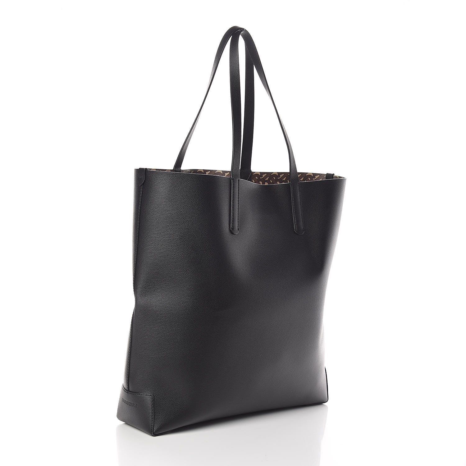 Burberry Calfskin TB Motif Embossed Tote Black 3 of 8