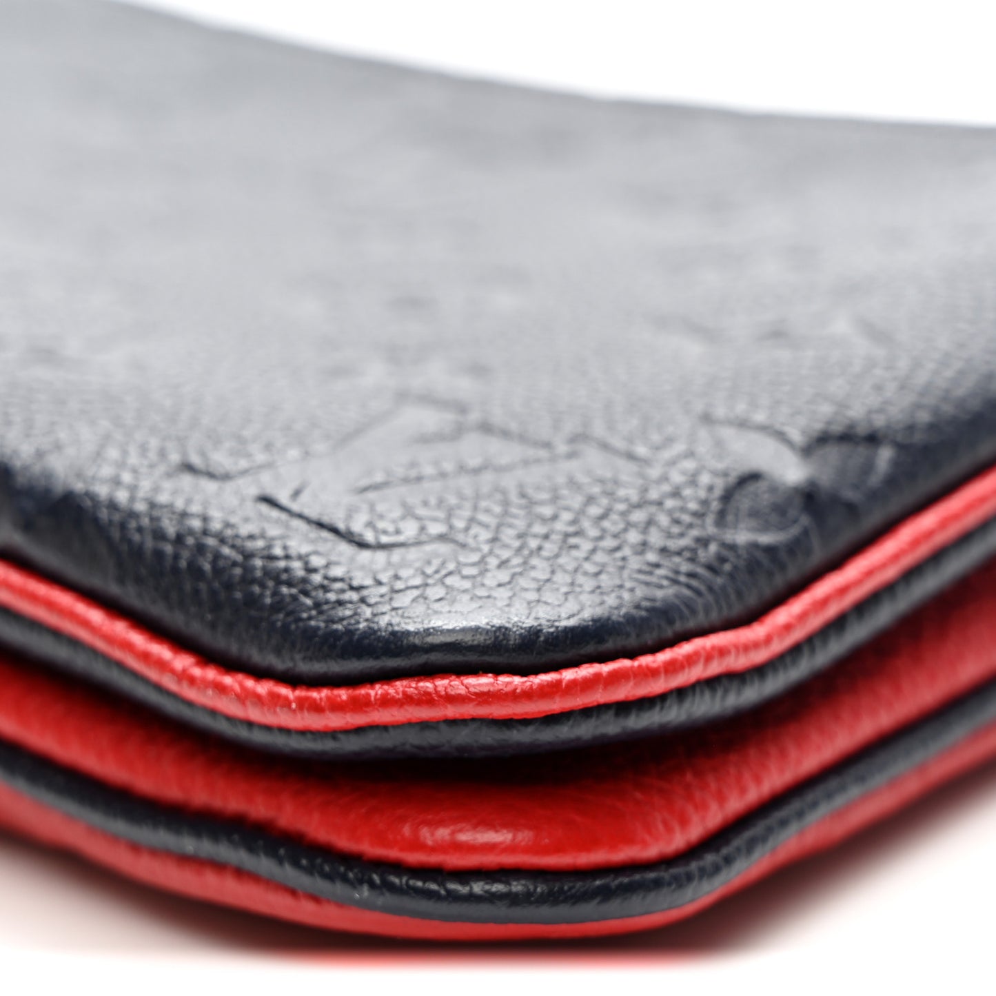 Empreinte Double Zip Pochette Marine Rouge