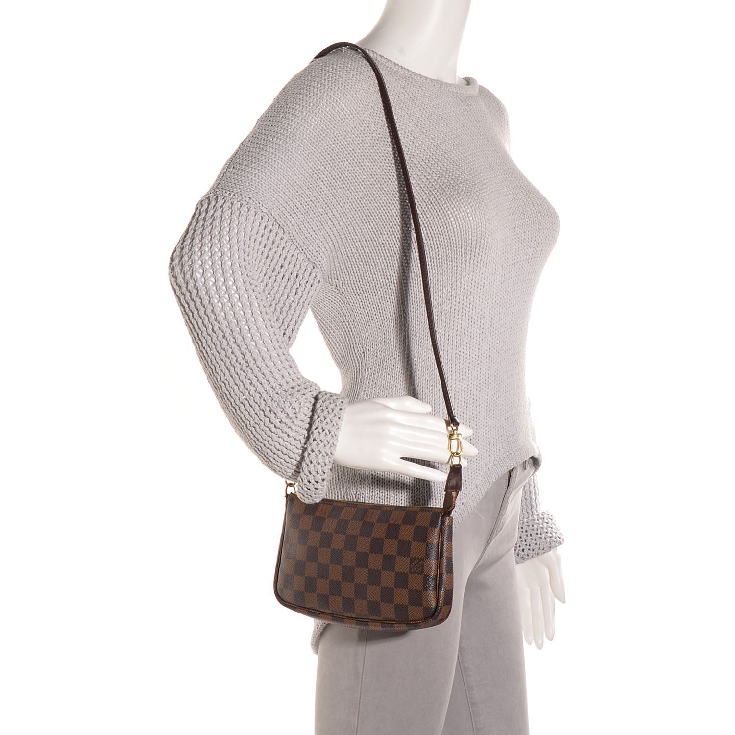 Louis Vuitton Damier Ebene Pochette Accessories With Long Strap 2 of 7