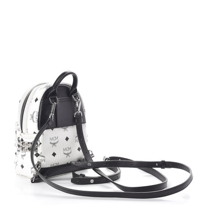 MCM Visetos Side Stud X-Mini Stark Bebe Boo Backpack White 3 of 9