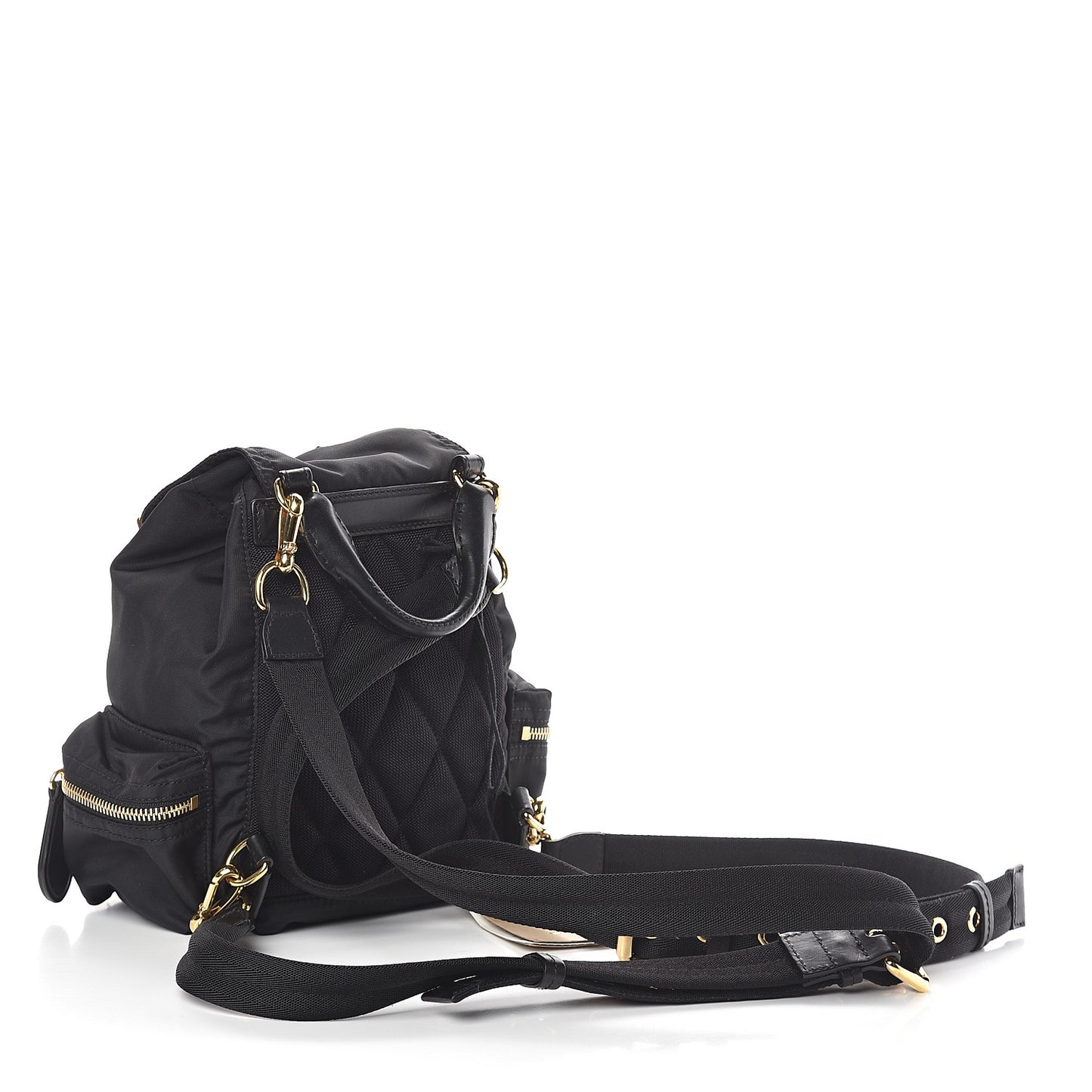 Nylon Small Crossbody Rucksack Backpack Black