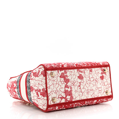 Christian Dior Canvas Embroidered Medium Dioramour D-Royaume Lady D-Lite Red Multicolor 4 of 9