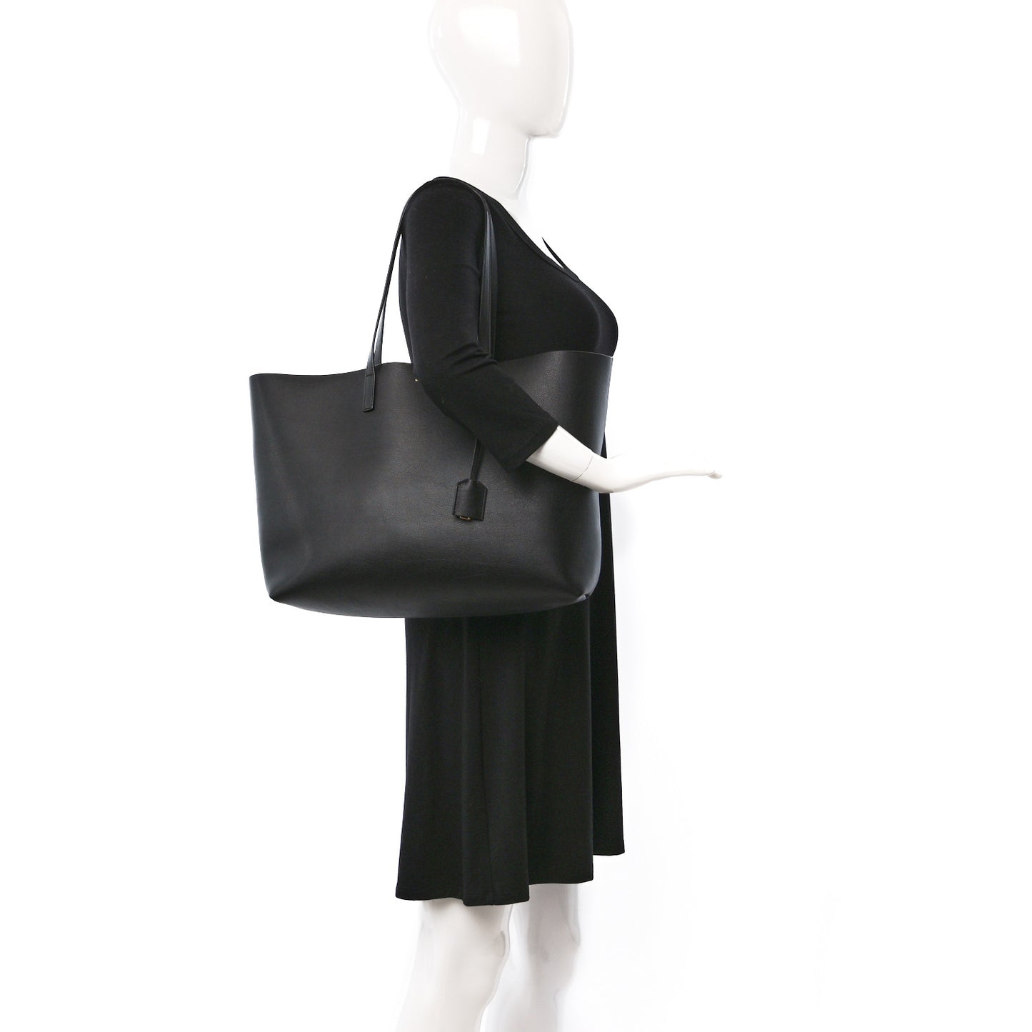 Calfskin Large Shopping Tote Black