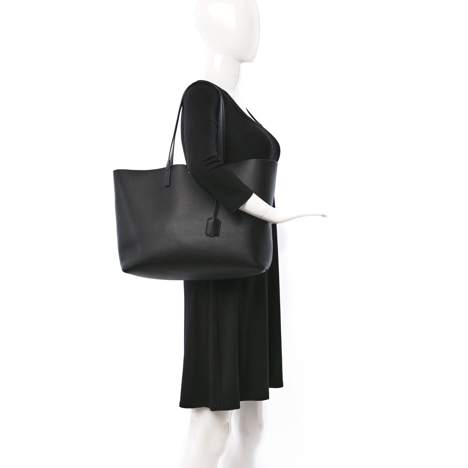 Saint Laurent Calfskin Large Shopping Tote Black 2 of 9