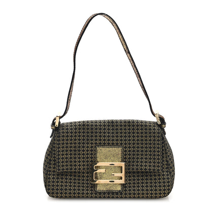 Fendi Micro Zucchino Forever Mini Mama Baguette Black Gold 1 of 9