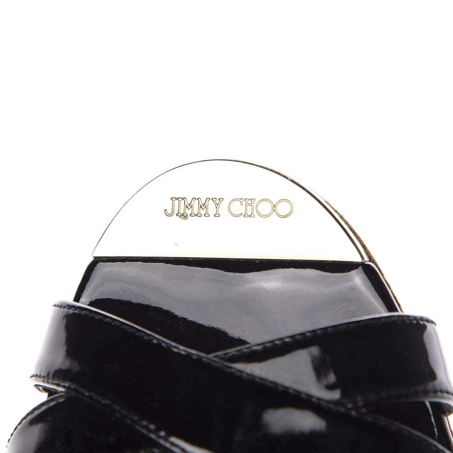 Patent Calfskin Perfume Cork Wedge Sandals 38 Black